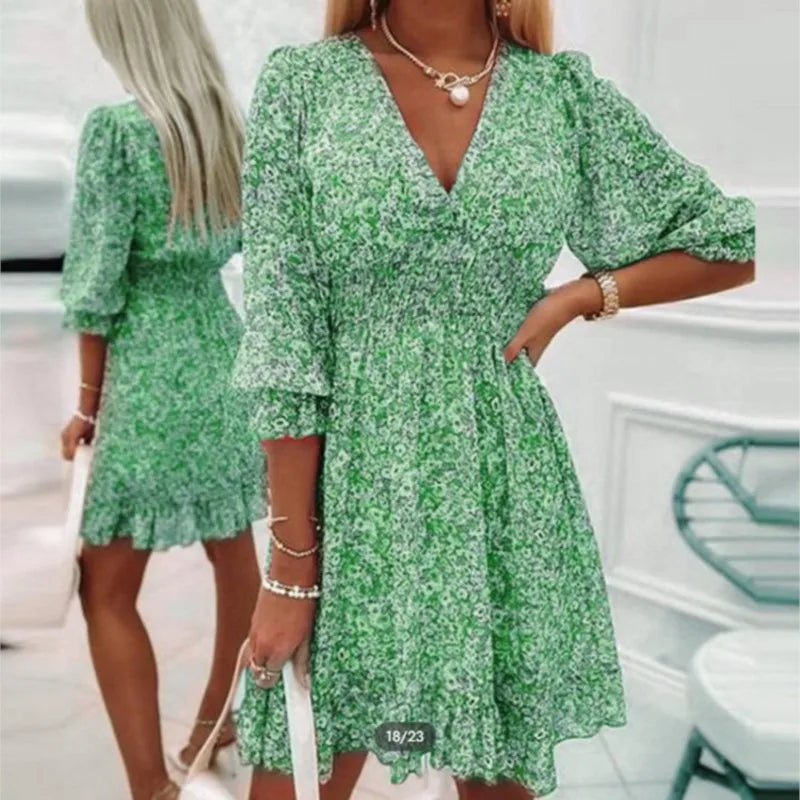 Beatrix | Bohemian Kleid mit Blumenmuster für Damen