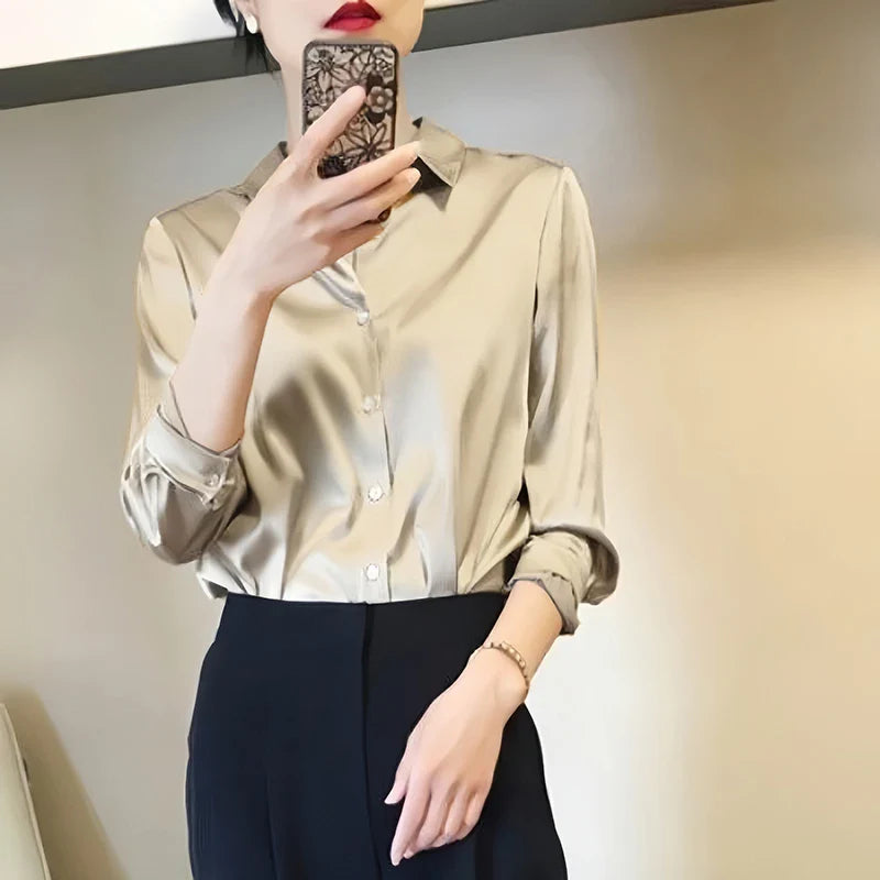 Sanne | Stilvoll Satinbluse für Frauen