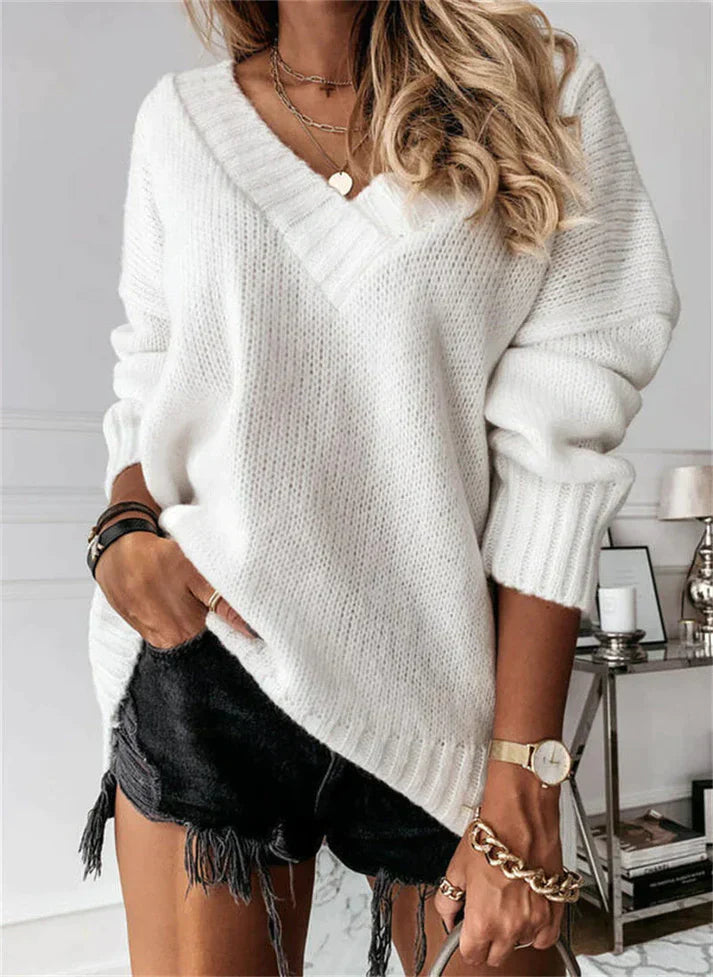 Variant image for Beatrix | Klobiger V-Ausschnitt Pullover Damen - Stylisch und Warm-36
