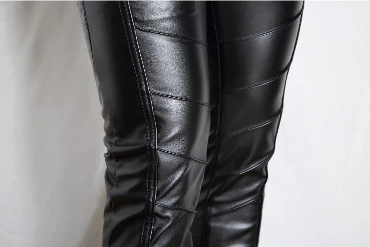 Schwarze PU-Leder Herren Hosen