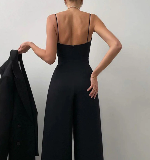 Elegant jumpsuit för dam för bröllop med spagettiband