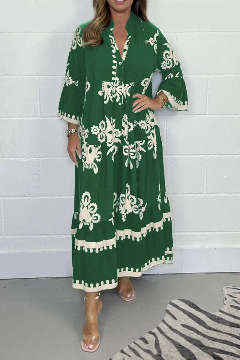 Beatrix | Bedrucktes Damenkleid mit Entspanntem Schnitt und Vielfältigen Farben