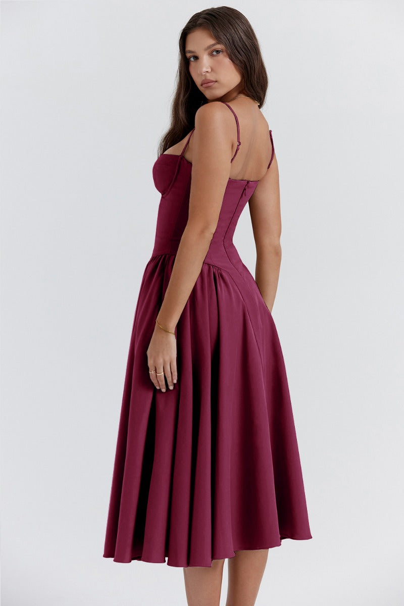Siska | Trendy Sleeveless Midi Dress for Women