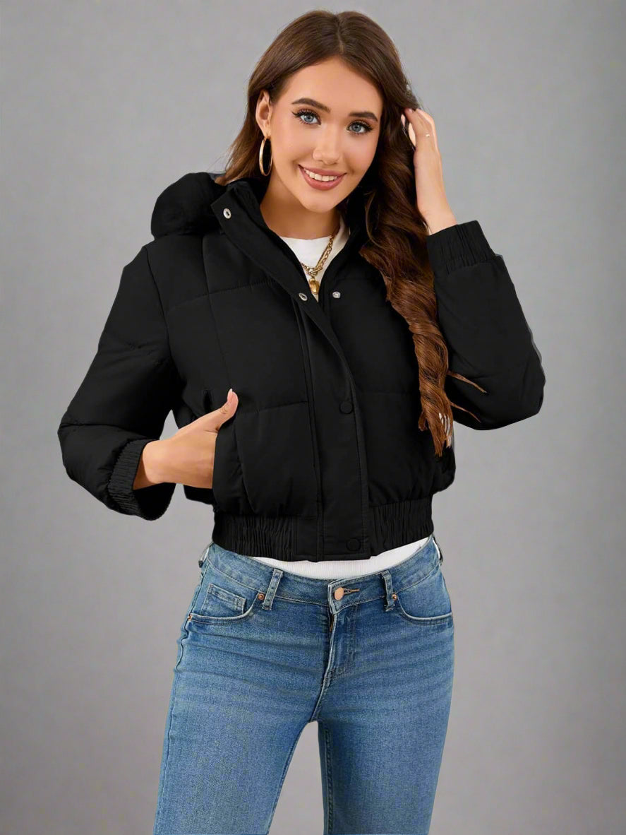 Schmal geschnittene Steppjacke aus Baumwolle