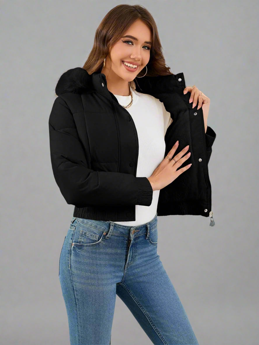 Schmal geschnittene Steppjacke aus Baumwolle