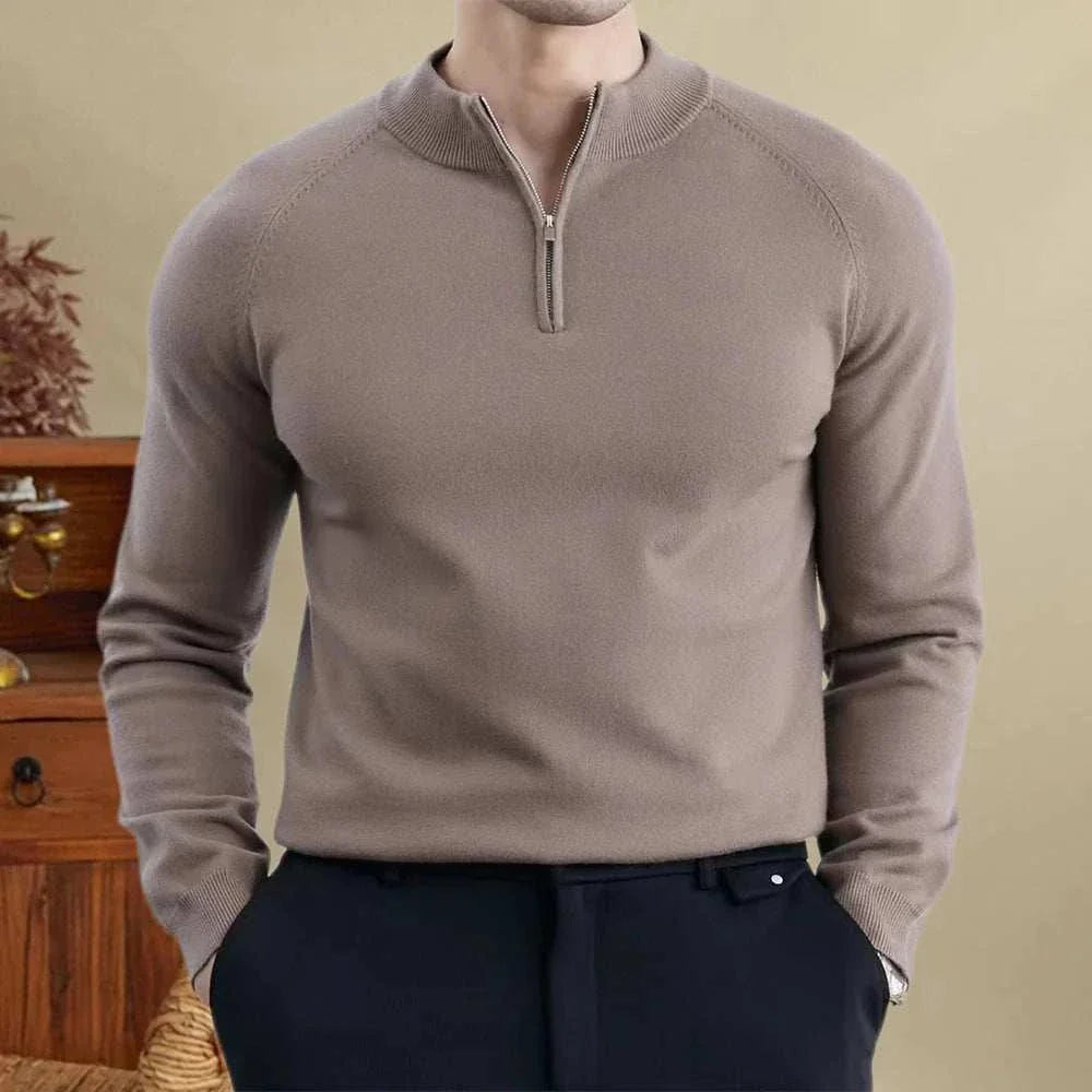 Slim-Fit Pullover aus Naturfasermischung für Damen und Herren – Bequemer, warmer Strickpullover in taillierter Passform 0