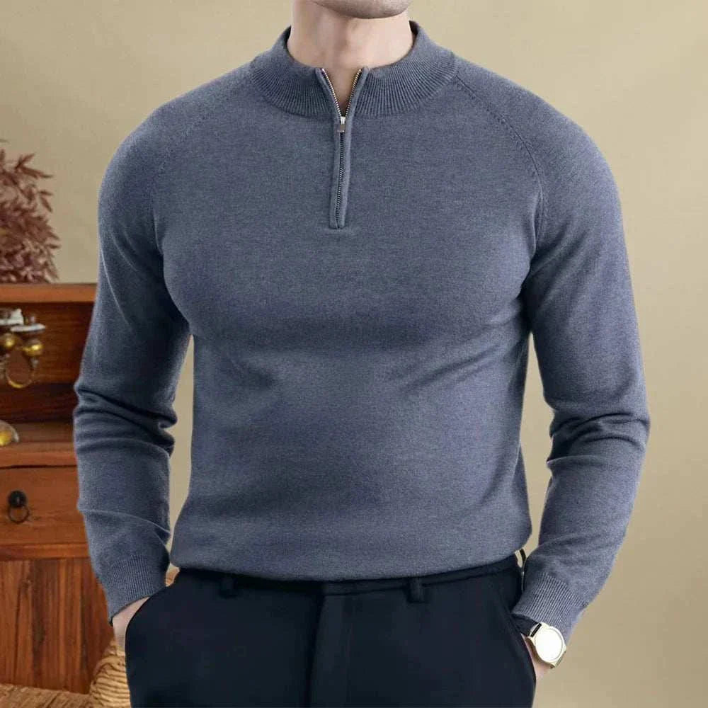 Slim-Fit Pullover aus Naturfasermischung für Damen und Herren – Bequemer, warmer Strickpullover in taillierter Passform 1