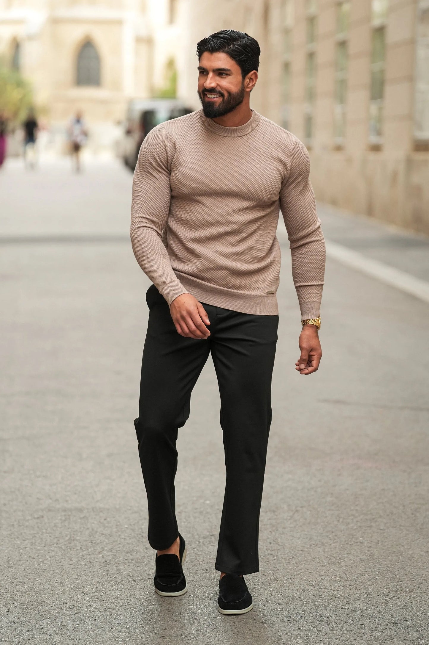 Black Slim Fit Pants for Winter