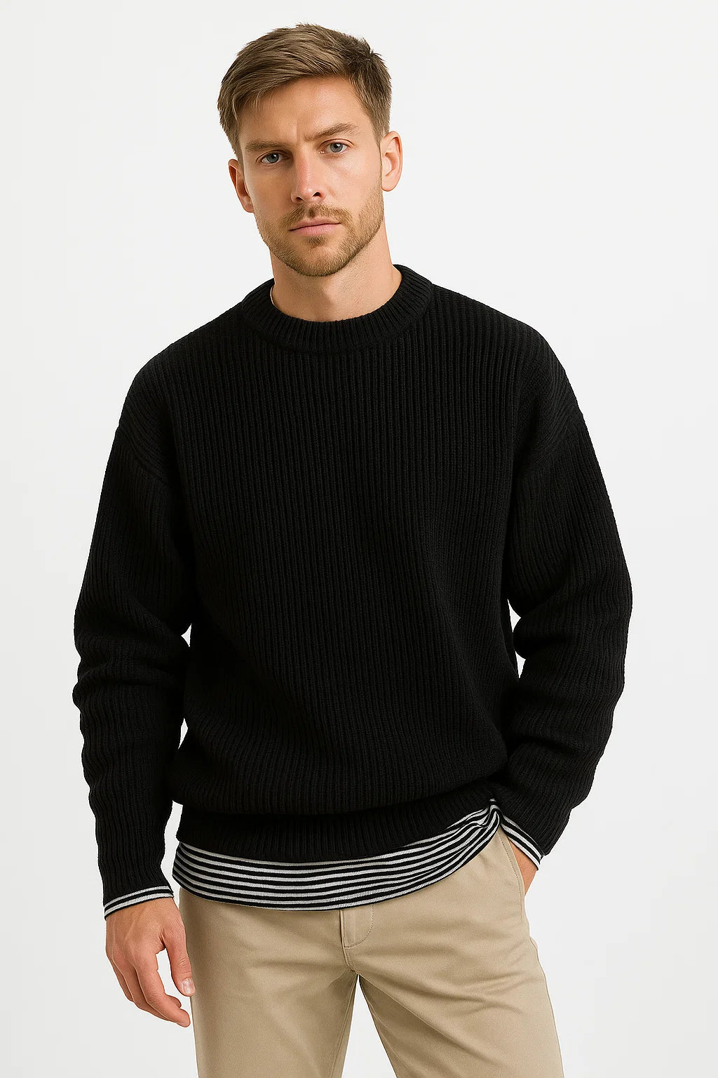 Smart men's knitted sweater