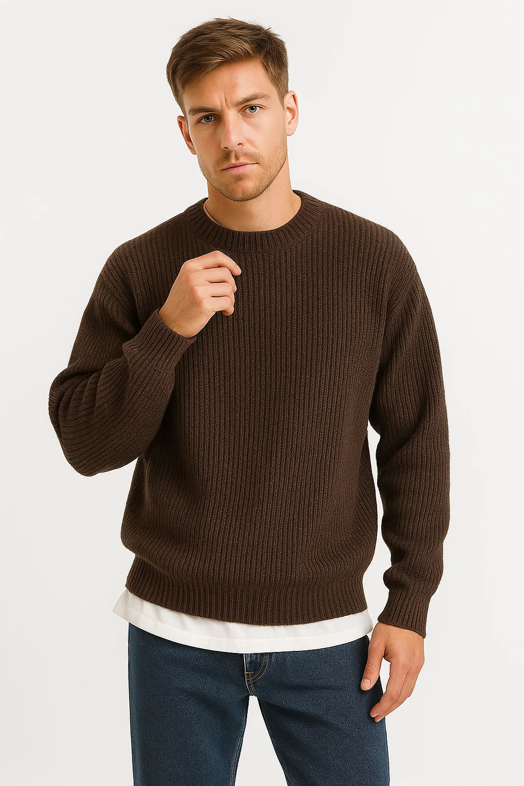 Smart men's knitted sweater