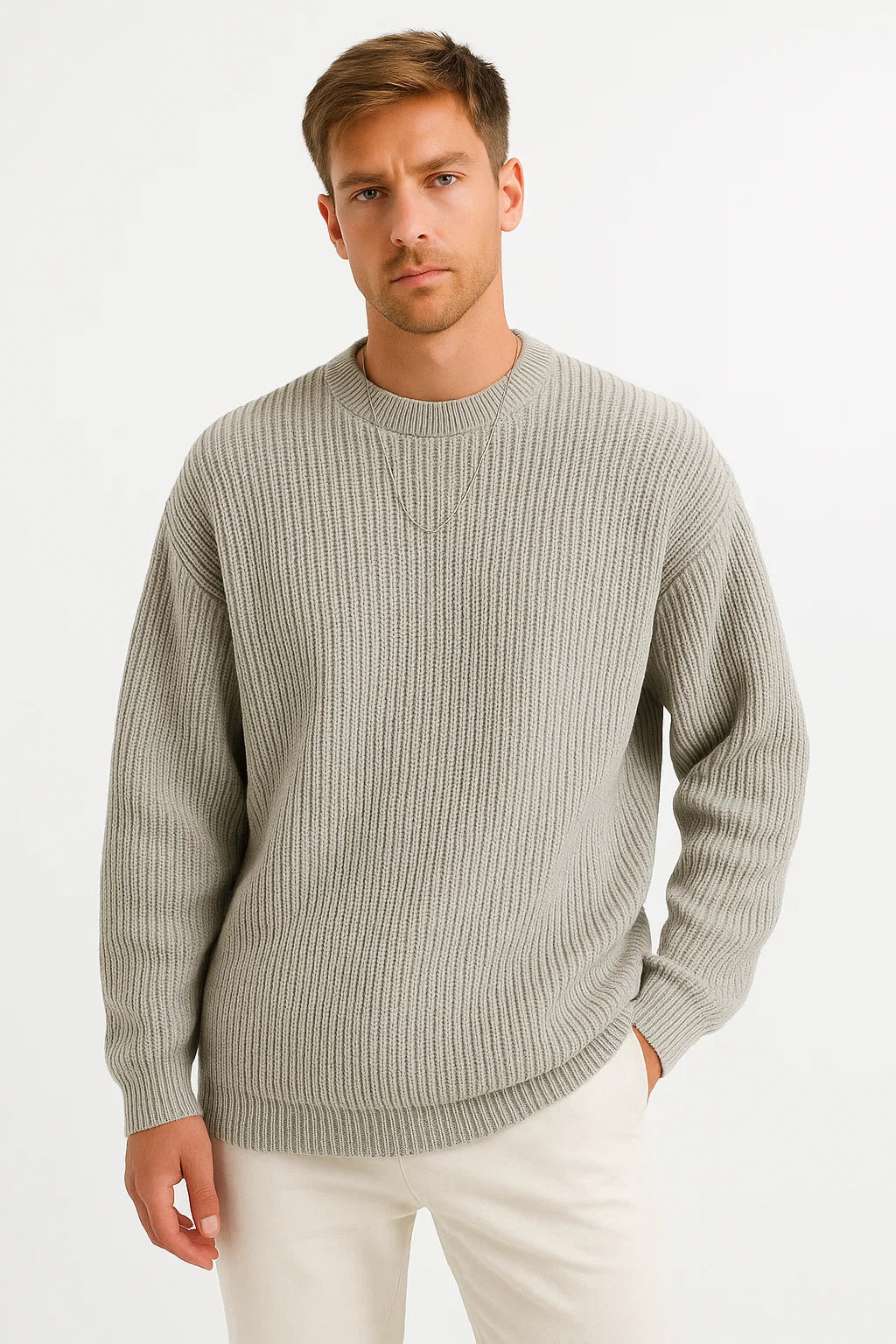 Smart men's knitted sweater