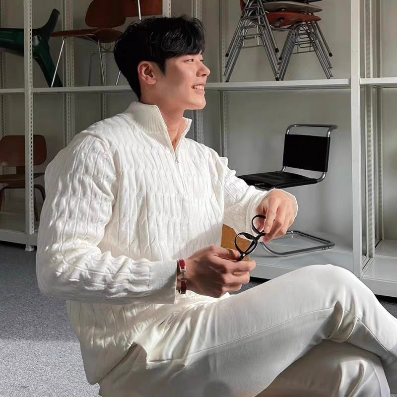 Sophie Damen Zopfpullover – Halber Reißverschluss, Bequem und Stilvoll, 100% Baumwolle, Warmer Pullover Damen, Damen Pullover Baumwolle 5