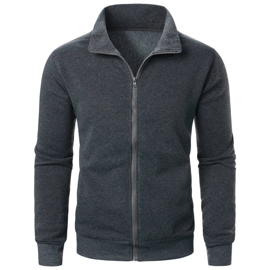 Sportlicher Herren Hoodie mit Stehkragen und Reißverschluss