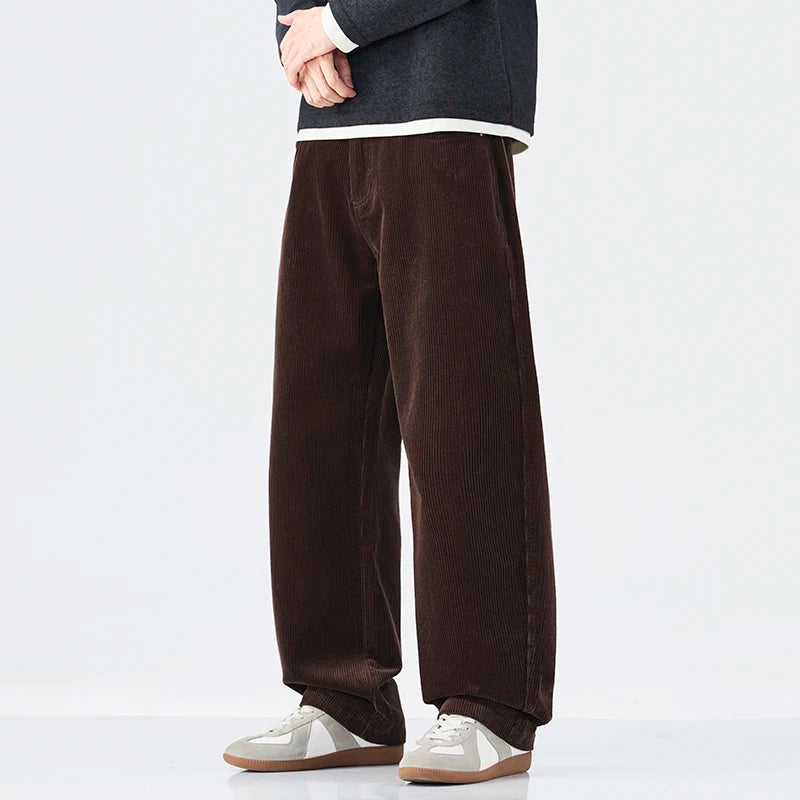 Streifen Cord Hosen Herren mit Elastischem Bund