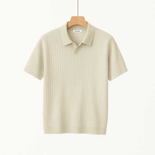 Strick Poloshirt Herren Kurzarm