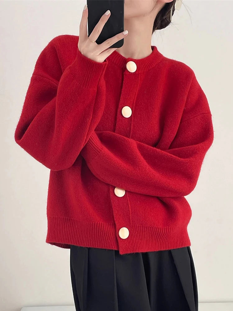 Cardigan donna lungo con scollo rotondo
