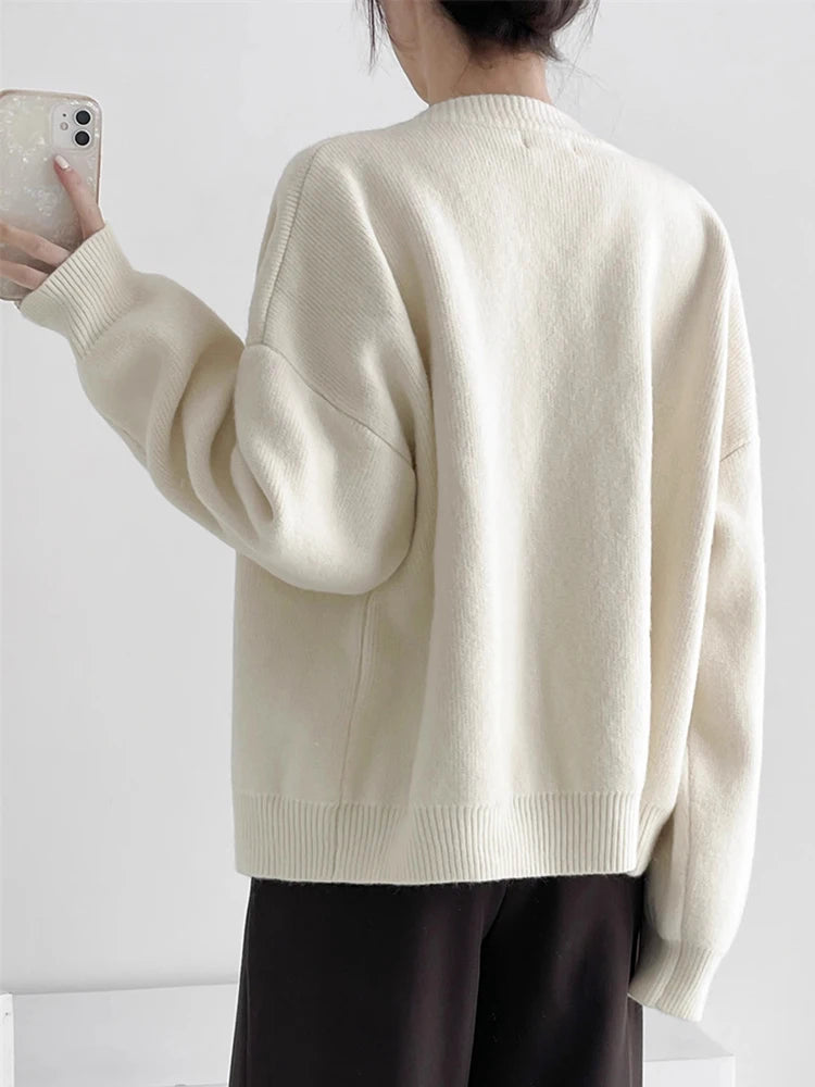 Cardigan donna lungo con scollo rotondo