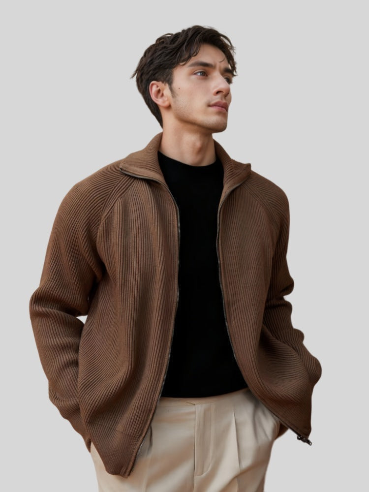 Men's cardigan with zipper