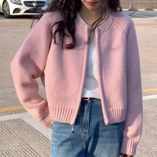 Cardigan per donna in design crop