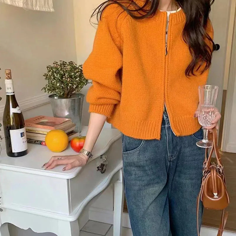Cardigan per donna in design crop