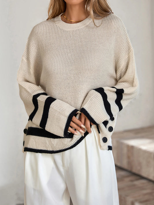 Strickpullover Damen mit Farbkontrast