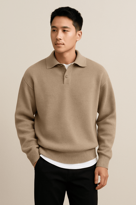 Strickpullover mit Polokragen