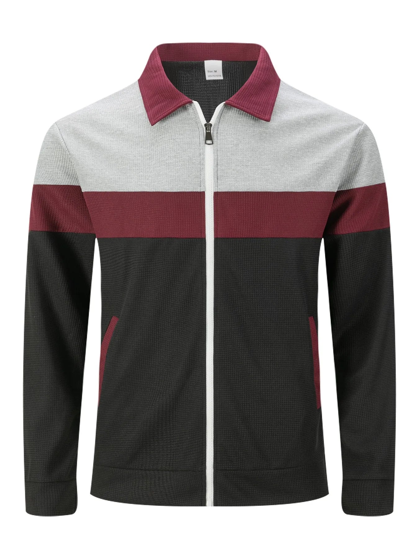 Trendy men's cardigan with waffle pattern