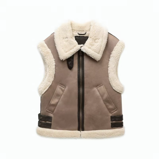 Fleece vest women with zipper