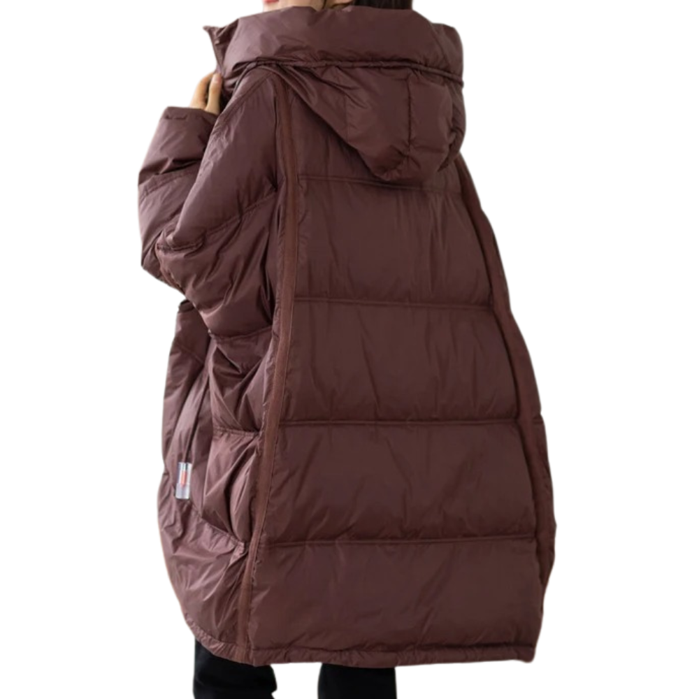 Oversized women's winter jacket with hood