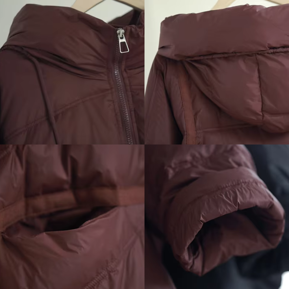 Oversized women's winter jacket with hood