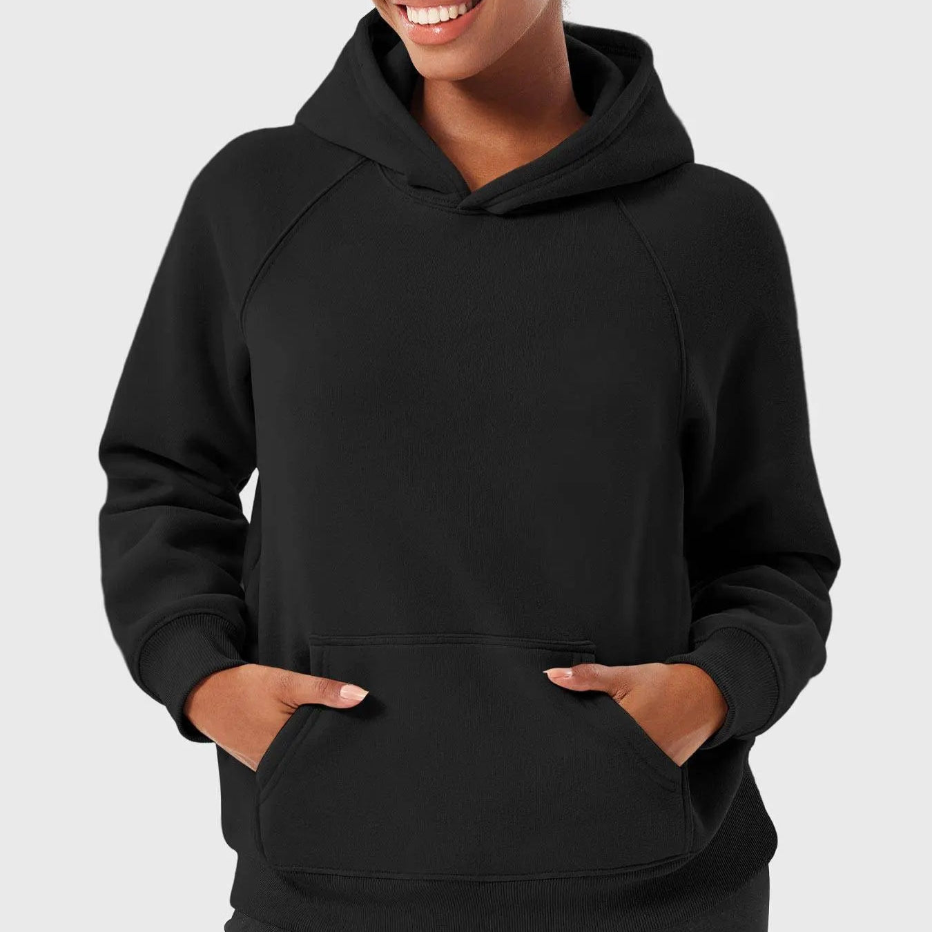 Übergroßer Damen Hoodie mit Raglanärmeln und Kängurutasche – Bequem für Freizeit und Lagenlook, Weicher Stoff, Gerippte Ränder 1
