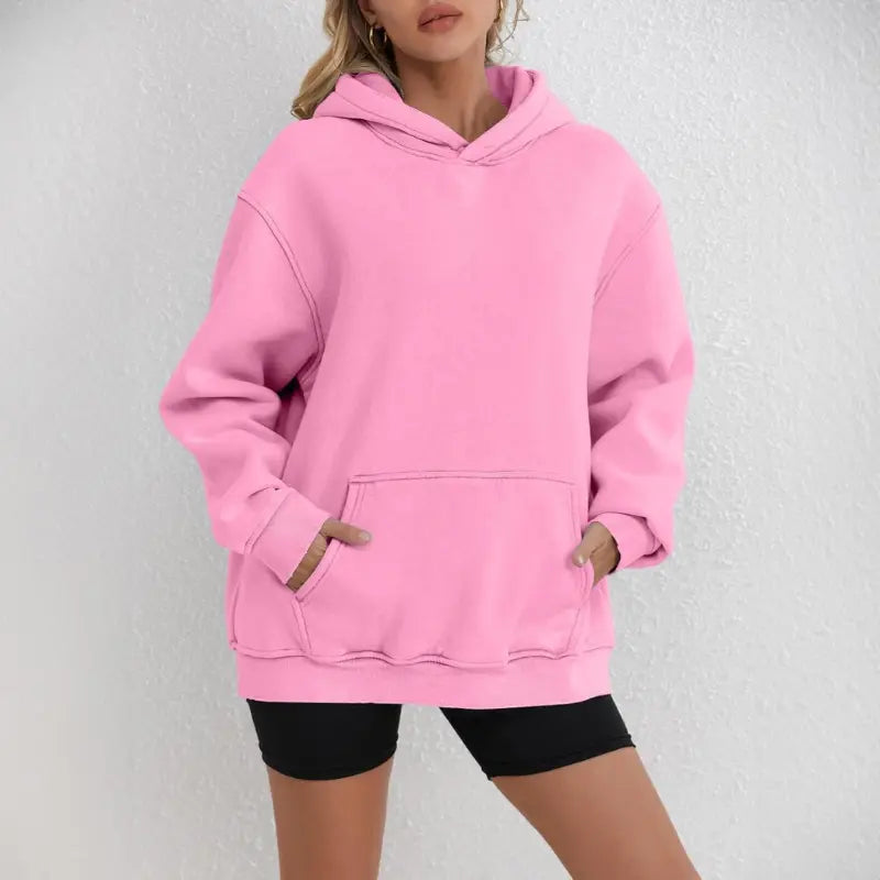 Übergroßer Damen Hoodie mit Raglanärmeln und Kängurutasche – Bequem für Freizeit und Lagenlook, Weicher Stoff, Gerippte Ränder 10