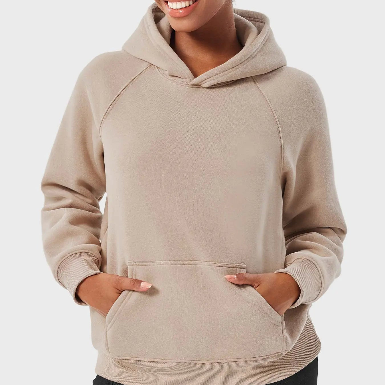 Übergroßer Damen Hoodie mit Raglanärmeln und Kängurutasche – Bequem für Freizeit und Lagenlook, Weicher Stoff, Gerippte Ränder 11