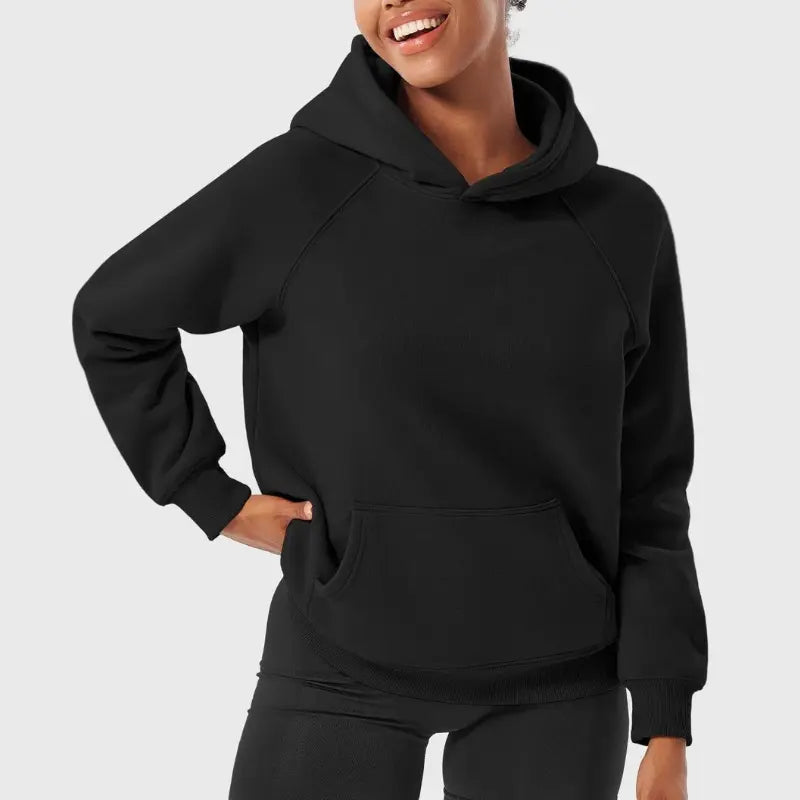 Übergroßer Damen Hoodie mit Raglanärmeln und Kängurutasche – Bequem für Freizeit und Lagenlook, Weicher Stoff, Gerippte Ränder 3