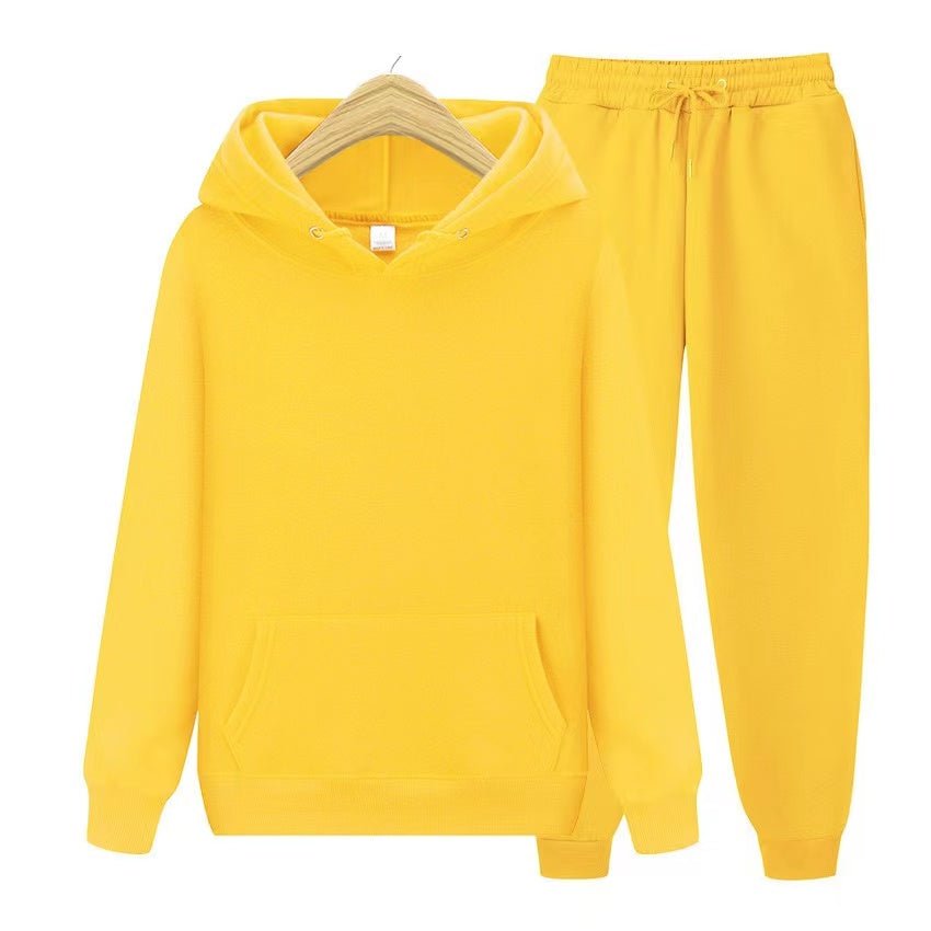 Unisex Hoodie und Jogginghose Set aus Baumwolle und Polyester – Weiches, Atmungsaktives Freizeit- und Sportoutfit in verschiedenen Farben 12