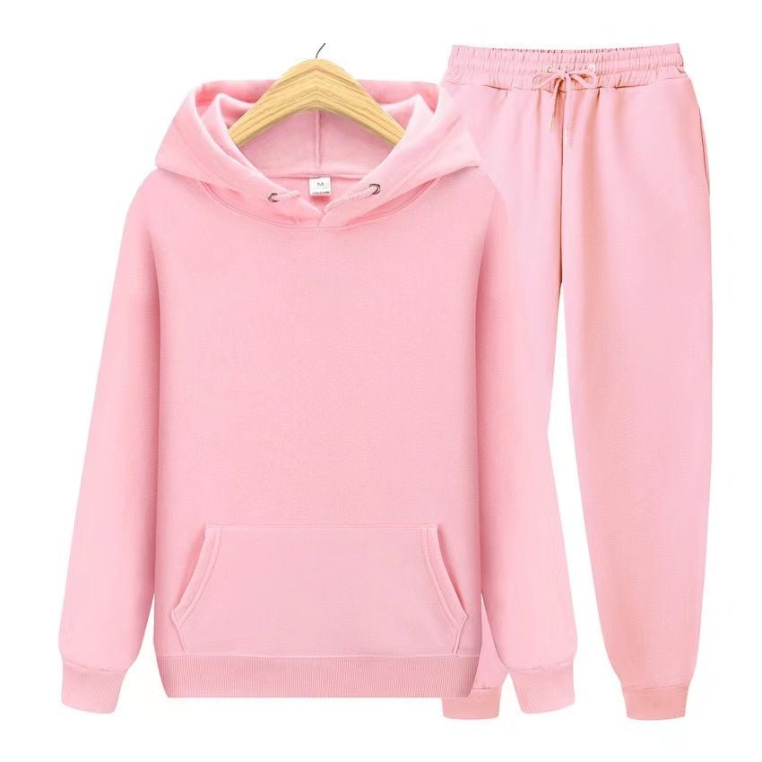 Unisex Hoodie und Jogginghose Set aus Baumwolle und Polyester – Weiches, Atmungsaktives Freizeit- und Sportoutfit in verschiedenen Farben 19