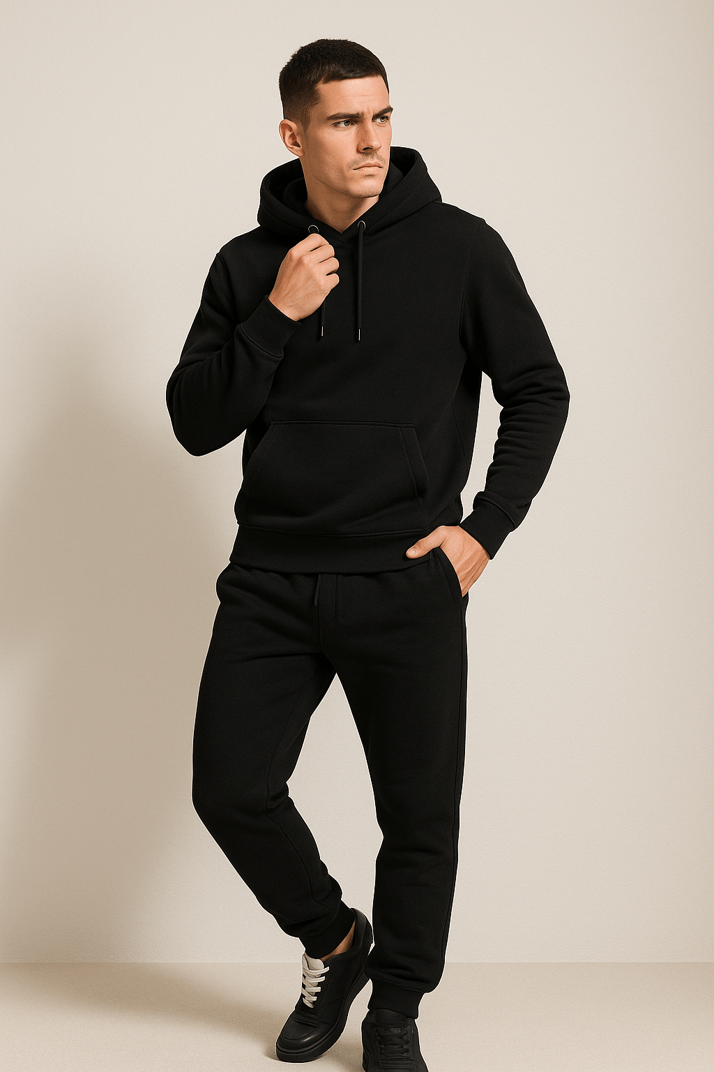 Unisex Hoodie und Jogginghose Set aus Baumwolle und Polyester – Weiches, Atmungsaktives Freizeit- und Sportoutfit in verschiedenen Farben 2