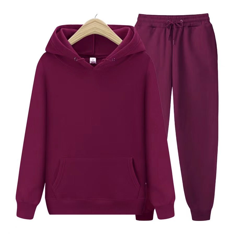 Unisex Hoodie und Jogginghose Set aus Baumwolle und Polyester – Weiches, Atmungsaktives Freizeit- und Sportoutfit in verschiedenen Farben 9