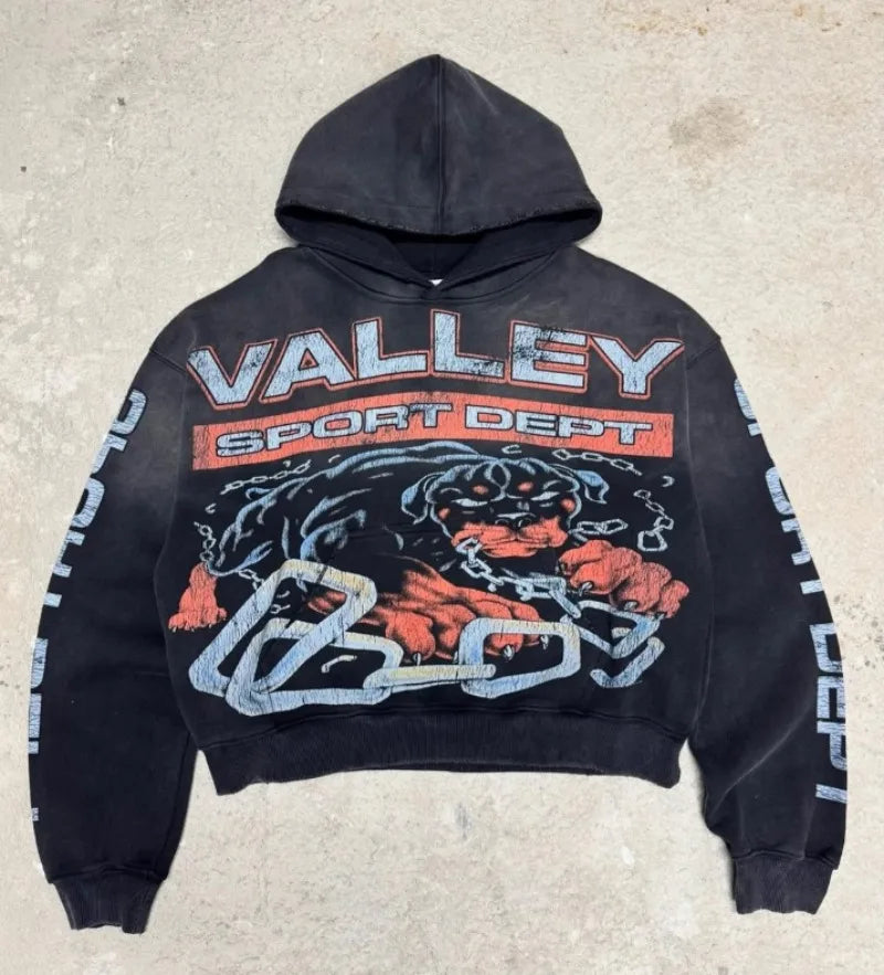 Unisex Zip Hoodie mit Reißverschluss im American Retro Stil