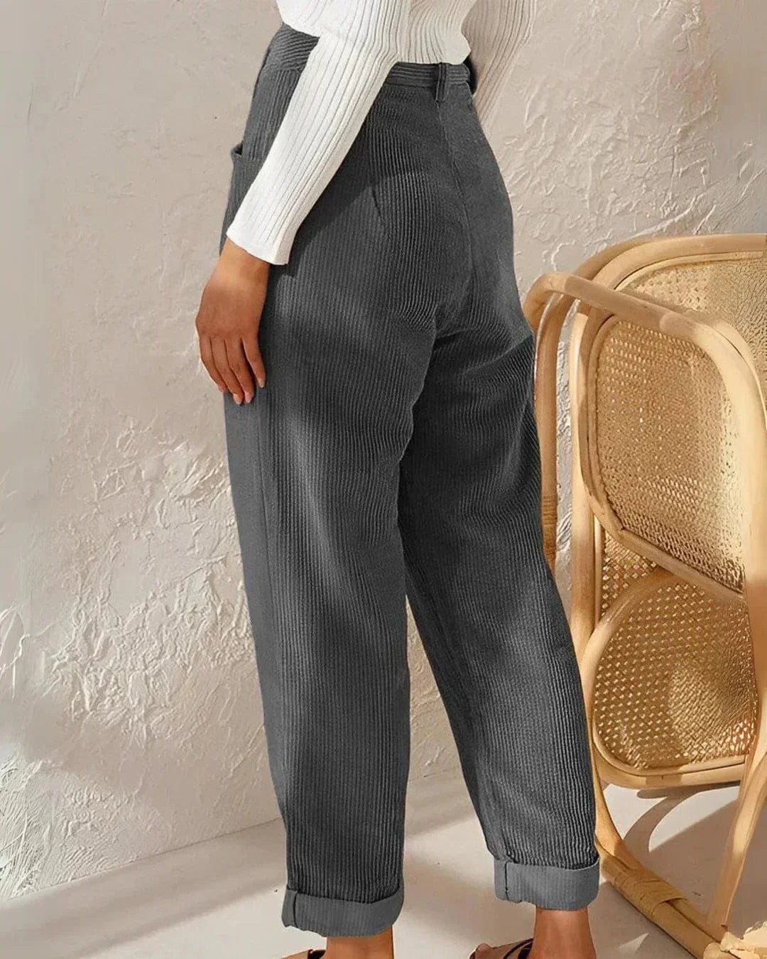 Beatrix | Elegant Cord Trousers for Women with High Waist