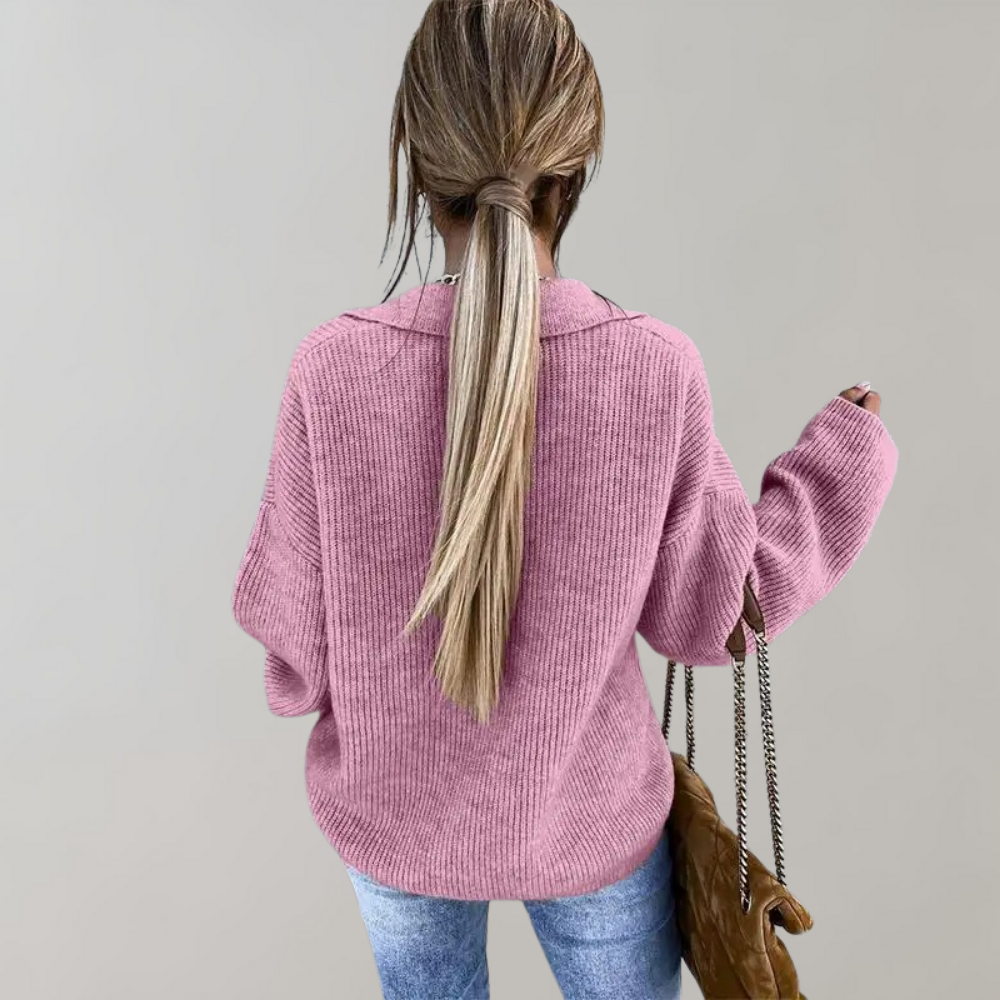 Ursula Damen Oversized Pullover – Bequemer V-Ausschnitt für Stil und Komfort 1