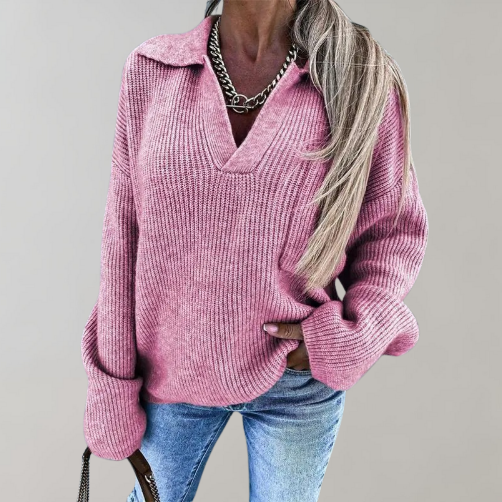 Ursula Damen Oversized Pullover – Bequemer V-Ausschnitt für Stil und Komfort 3