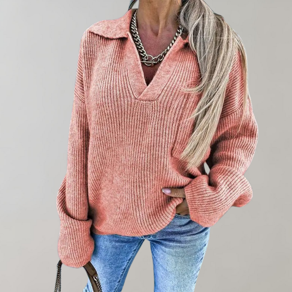 Ursula Damen Oversized Pullover – Bequemer V-Ausschnitt für Stil und Komfort 6