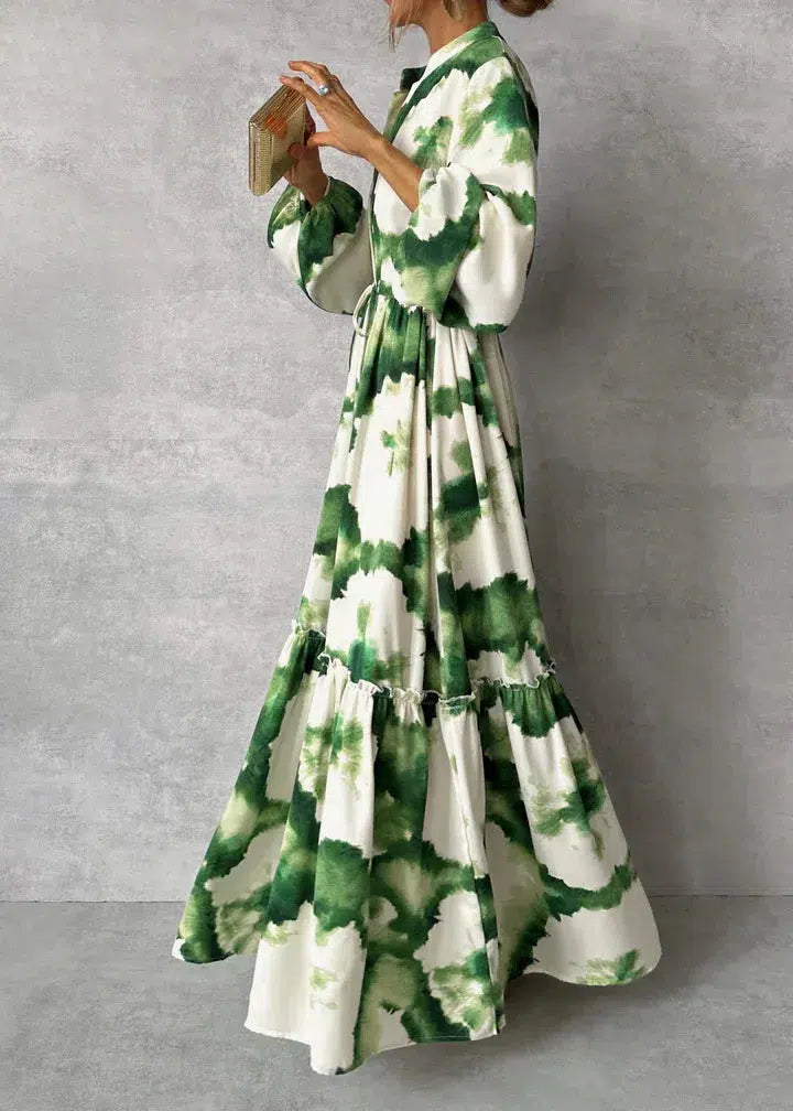 Variant image for Beatrix | Elegantes Maxikleid mit V-Ausschnitt für Frauen, Lange Ärmel-1
