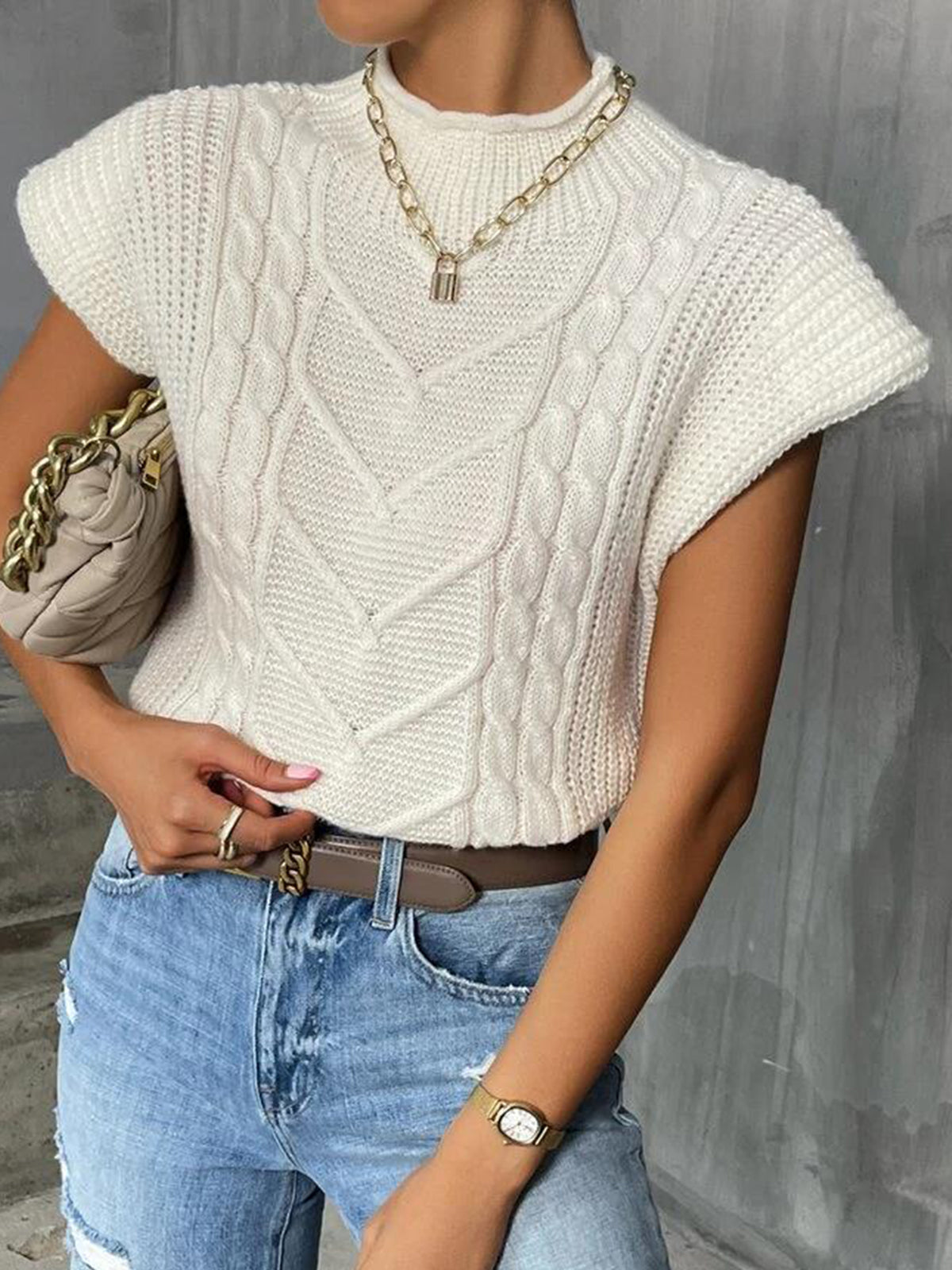 Vielseitige Strickweste Damen ohne Ärmel