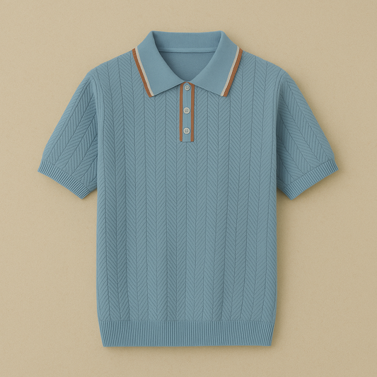 Vintage-Inspirierte Strick-Polo-Shirt