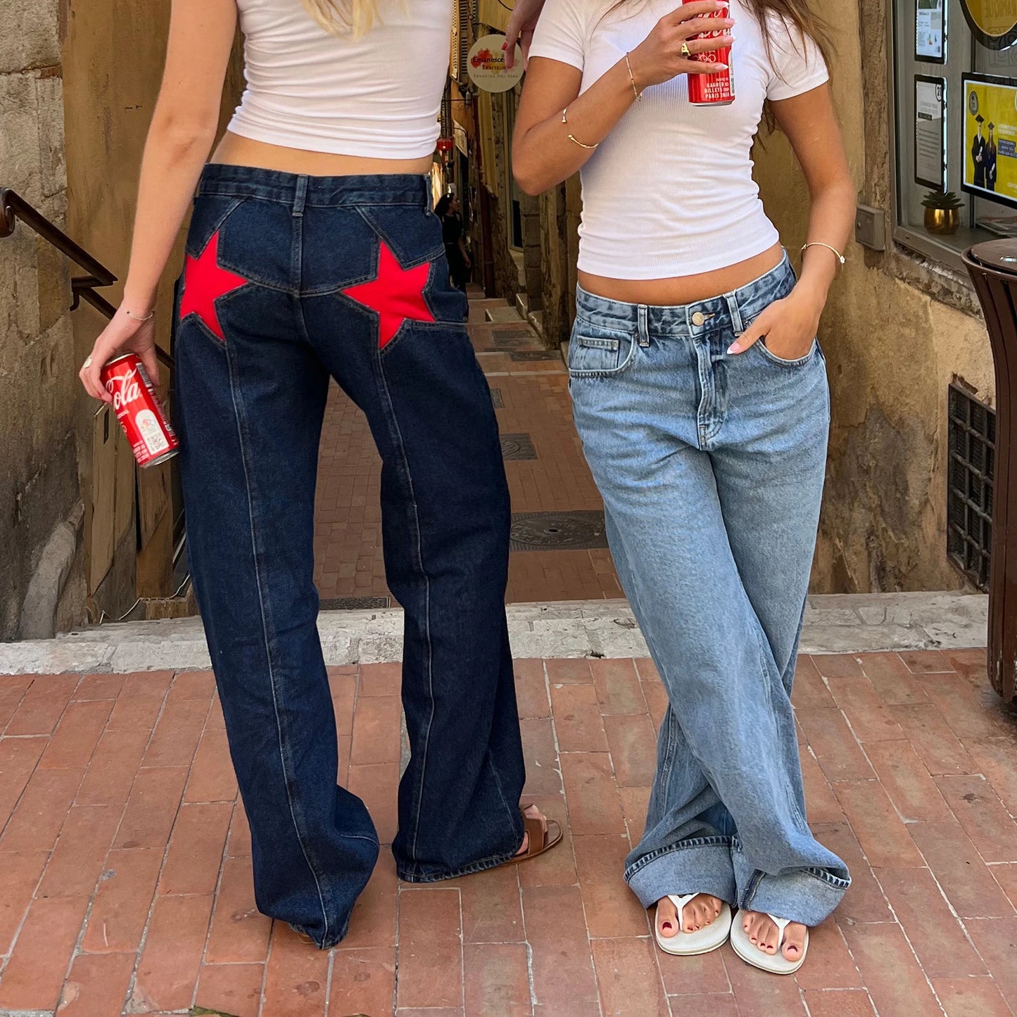 Vintage Damen Jeans mit Sternmuster