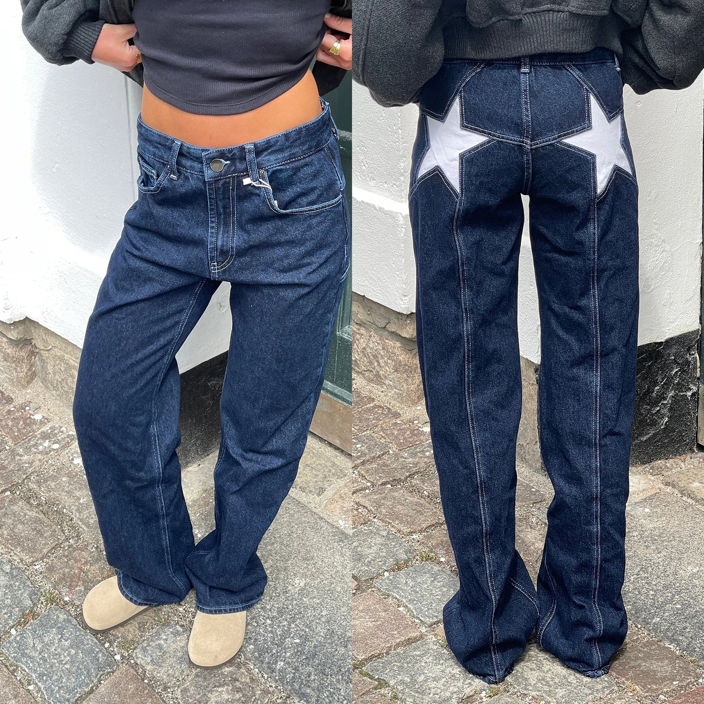 Vintage Damen Jeans mit Sternmuster