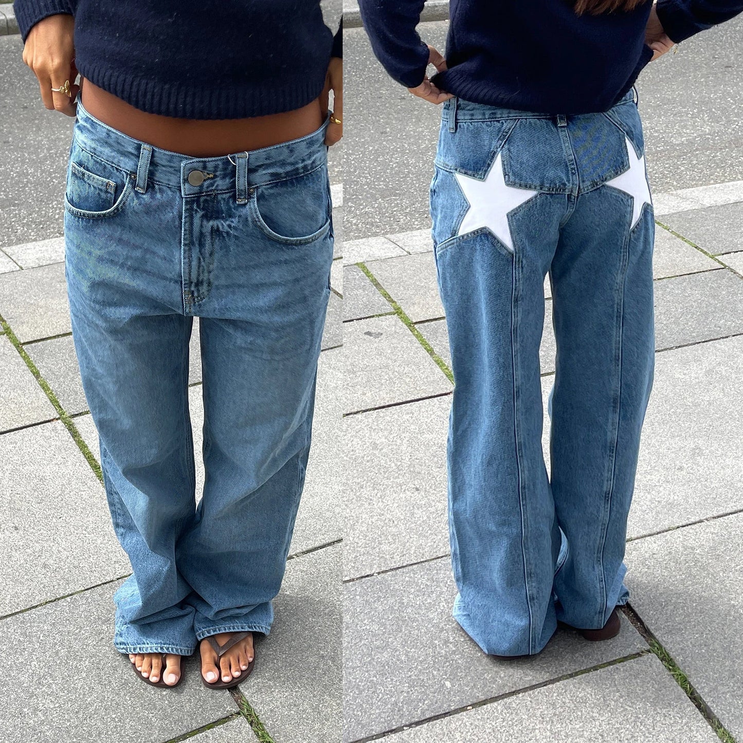 Vintage Damen Jeans mit Sternmuster
