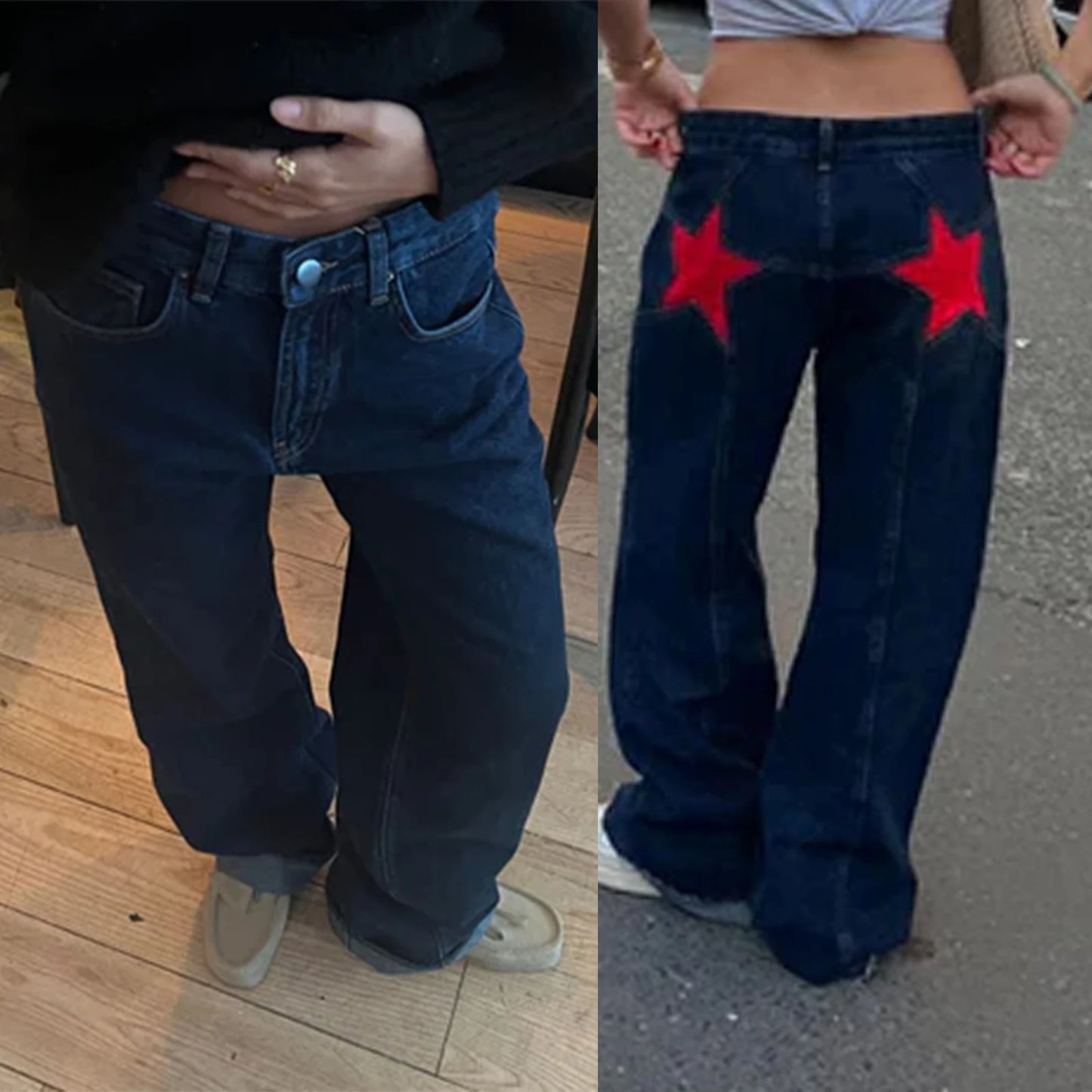 Vintage Damen Jeans mit Sternmuster